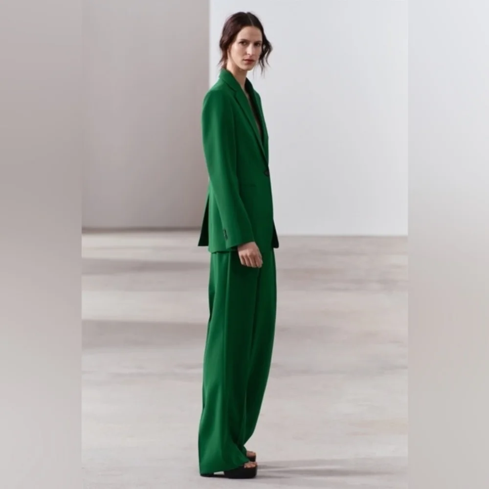 Zara Emerald Green Single-Button Blazer - Picture 13 of 14